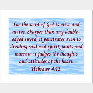 Bible Verse Hebrews 4:12 Posters and Art